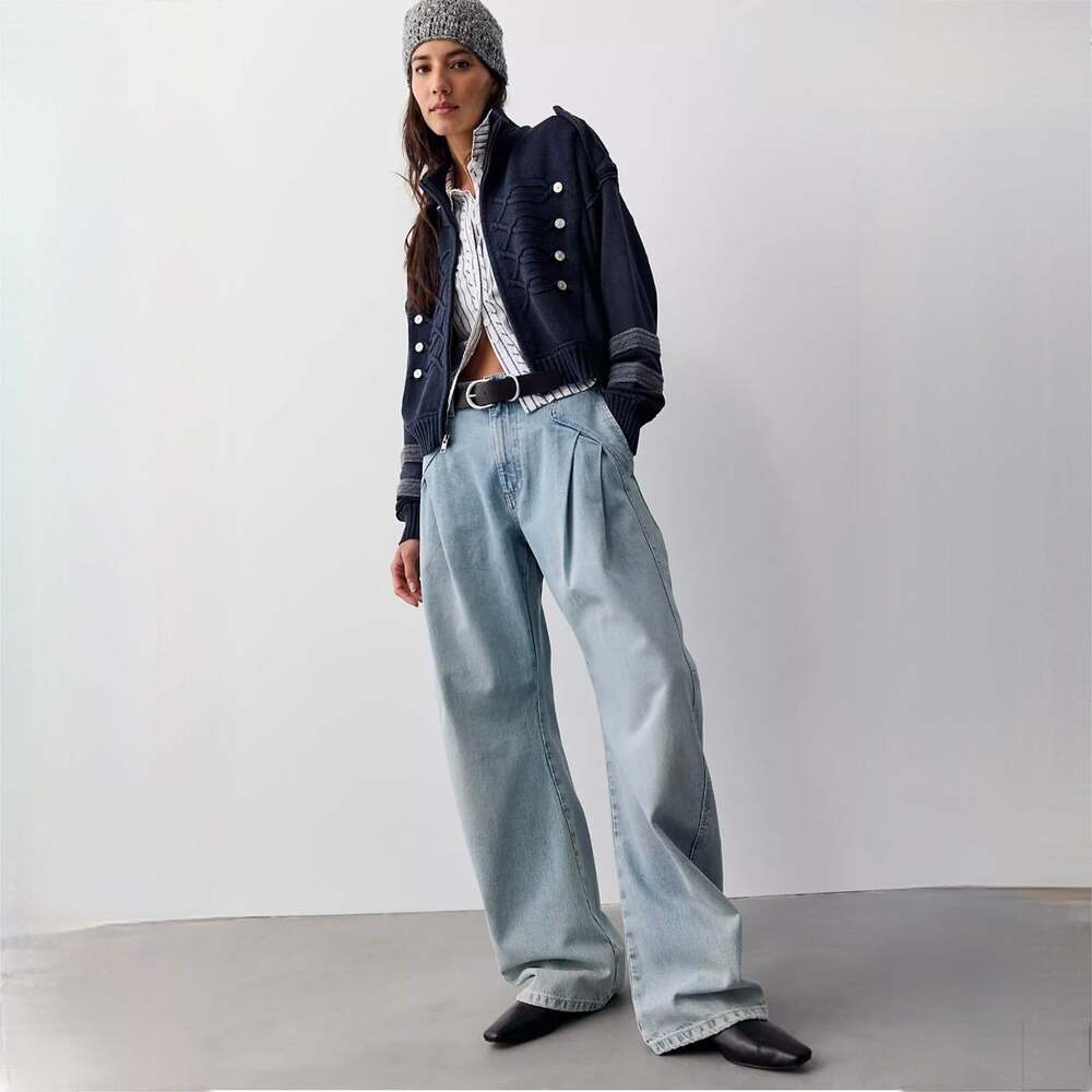 NWT Free People We The Free Golden Hour Trouser Jean - Light Wash Blue - 29